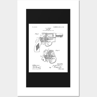 Hand Gun Revolver Patent - Gun Loving Self Defense Art - White Posters and Art